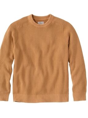 L.L. Bean Men’s Crewneck Knit Sweater in Camel
